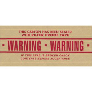 Label: Sealed with 3 x 450 Warning Tape Logic® Lbs7500 Messaged Reinforced Water Activated Tape. WARNING WARNING If the seal is broken, check contents before acceptance.