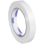 The 3/4 x 60 yds. Tape Logic® 1400 Strapping Tape features a white core and displays the brand logo with tape in bold blue and red lettering, providing reliable grip for any task.