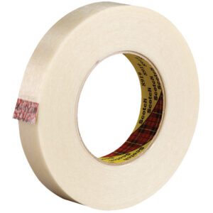 A roll of 3M™ 8919 Strapping Tape, beige and measuring 3/4 x 60 yds., features a visible unwound end.