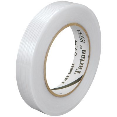 T9148934.jpg The 3/4 x 60 yds. Tartan™ Filament Tape 8934 features a glossy, textured surface for durability and bears the Tartan brand on its ring, ensuring reliable packaging with 48 rolls per case.