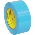 A roll of blue adhesive tape with a yellow Scotch label is 3M Strapping Tape 8898, measuring 2 x 60 yds., ideal for heavy-duty securing. Its on a plain white background.