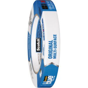 The ScotchBlue Original Painters Tape 2090, sized at 3/4 x 60 yds. (48/Case), is ideal for painting projects with its distinct blue and yellow packaging, ensuring clean, sharp lines on multiple surfaces.