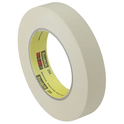 T93523412PK.jpg This 1 x 60 yds. roll of beige masking tape is part of the 12 Pack of 3M General Purpose Masking Tape 234, featuring branding on the inner core and neatly wound for use.