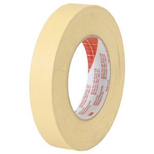 The 1 x 60 yds. 3M™ 2380 Masking Tape, featuring a white and red inner core with product info, is available in cases of 36.