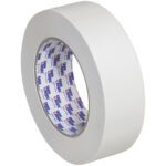 The 1 1/2 x 60 yds. Tape Logic® 2400 Masking Tape features a branded core with red and blue text and has a smooth texture and considerable thickness. Sold in a case of 24 rolls.