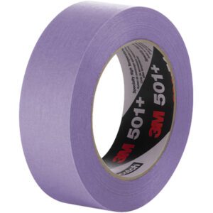 The 3M Specialty High Temperature Masking Tape 501+ comes in a vibrant purple, measures 1 1/2 x 60 yds., and features the iconic branding on its core. Its available in a handy (12 Pack) for precision projects.