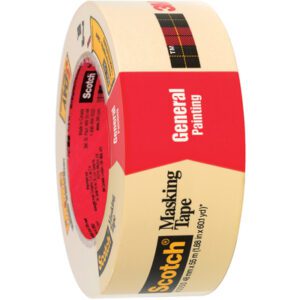 2 x 60 yds. 3M™ 2050 Masking Tape in cream, designed for general painting, features Scotch branding and comes as a case of 24 rolls.