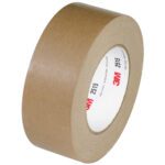 A diagonally placed roll of 2 x 60 yds. brown 3M™ 2515 Flatback Tape, marked with its logo on a white label, is essential for any toolkit. Sold in cases of 24 for convenience.