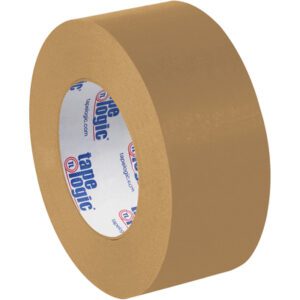 A roll of 2 x 60 yds. Kraft Tape Logic® Lbs5300 Flatback Tape with a white core and blue/red brand text, stands upright on a white background. Available in cases of 24 rolls.