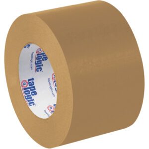 An upright roll of Tape Logic® Lbs5300 Flatback Tape is shown. The brown 3 x 60 yds. Kraft tape, available in a (6 Pack), is ideal for heavy-duty tasks.