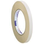 A roll of beige masking tape with a white core stands upright, resembling the versatile 1/2 x 36 yds. Tape Logic® Double Sided Masking Tape sold in cases of 72 rolls.