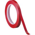 The 1/4 x 36 yds. Red (3 Pack) 3M Vinyl Tape 471 features a red adhesive strip partially unrolled with the white inner core visible.