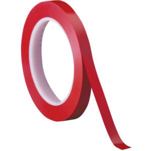 The 1/4 x 36 yds. Red (3 Pack) 3M Vinyl Tape 471 features a red adhesive strip partially unrolled with the white inner core visible.