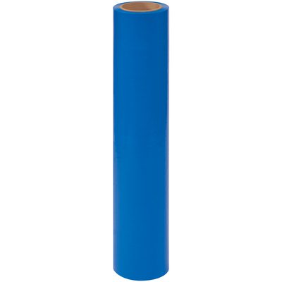 T962411230.jpg A roll of solid blue paper stands upright against a white background, resembling MH-USA 24 x 200 Hard Surface/Countertop Protection Tape (1 Roll/Case).
