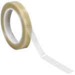 A partially unrolled roll of 1/2 x 36 yds Clear 3M Vinyl Tape 471 is displayed against a plain white background.