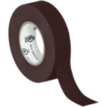The MH-USA 3/4 x 20 yds. Brown Electrical Tape has a smooth, glossy finish with a partially unwound loose end and clear labeling on its cylindrical core. Available in bulk at 200 rolls per case.