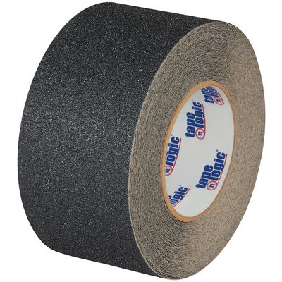 T96880B.jpg The 3 x 60 Black Tape Logic® Anti-Slip Tape roll offers a gritty, textured surface. With the tape n logic branding in blue and orange, its thick, substantial, and perfect for industrial or safety applications.