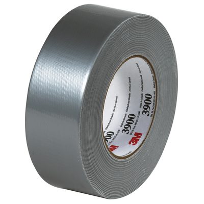 T9873900.jpg A tightly coiled 2 x 60 yds. silver duct tape, featuring a textured surface and revealing an inner cardboard ring marked with 3M™ 3900, is available in a convenient 24/Case package.