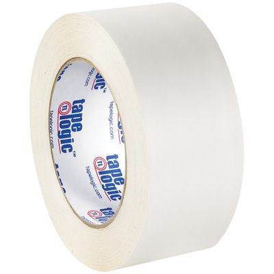 T9874602PK.jpg The 2 x 60 yds. (2 Pack) Tape Logic® Double Sided Film Tape stands upright with its brand printed on the inner core, set against a white background.