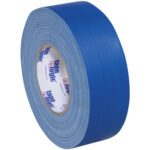 The 3 x 60 yds. Blue Tape Logic® 11 Mil Gaffers Tape features a smooth, matte finish and is labeled tape logic on the core, with each case containing 16 rolls of this reliable adhesive tape.