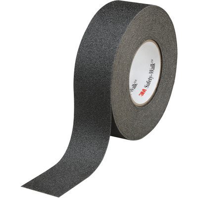 T992610.jpg The 2 x 60 Black 3M™ Safety-Walk™ Tape - 610, featuring the brand logo on its inner cardboard ring, offers enhanced grip with its textured surface. Each case includes two rolls for added convenience.