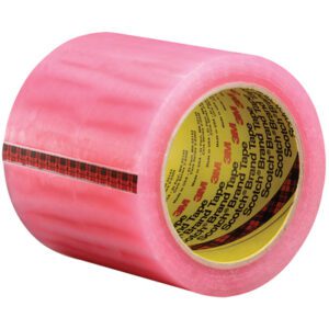 The 4 x 72 yds. Scotch® Label Protection Tape 821 is pink with a black and red plaid stripe and vibrant yellow interior text, ideal for packaging. Its conveniently available in packs of 8/Case.