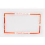 The 6 x 10 3M™ 832 Pouch Tape Pads (40 pads per case) sport a striking red border with Documents Enclosed in white, ideal for securely attaching important papers to packages.