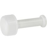 A white plastic syringe plunger with a round handle and ribbed grip resembles the practical design of MH-USA Plastic Bundling Stretch Wrap Dispensers (4 Each/Case), displayed horizontally against a plain background.