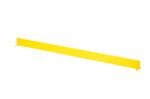 A yellow metal beam, reminiscent of a Vestil Square Safety Handrail-Toeboard Only 67 X 4, lies diagonally on a white background, with hooks on each end.
