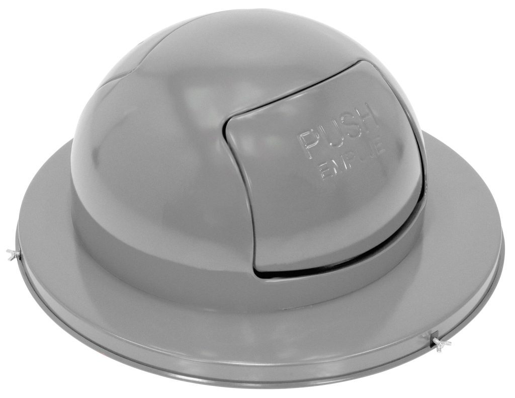 Stl Waste Top Dual Door For Drum-Zinc Gray