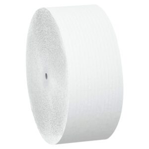 A roll of foam padding stands upright, its textured surface with subtle horizontal lines, reminiscent of the refined quality in Scott® 2-Ply Jumbo Coreless Bathroom Tissue (12 Rolls/Case).