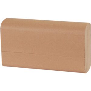 A rectangular Simple Earth Kraft package, light brown, features smooth edges and a horizontal seam across the middle.