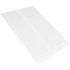 The 15 x 20 White Flat Tyvek® Envelopes feature a rectangular shape with a sealed flap and smooth surface, available in cases of 100.