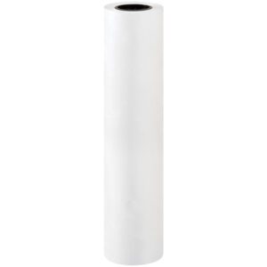 A cylindrical, label-free roll of 24 x 150 White Tyvek® stands upright. With a hollow core and smooth surface, it is presented against a plain background, highlighting the sleek design of this versatile material available in each case as 1 Roll/Case.