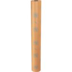 A large roll of MH-USA 48 x 200 yds. VCI Paper, weighing 30 lbs, stands upright with a repeated logo and smooth orange-brown finish. This unrolled industrial paper is perfect for industrial use.