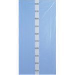 A blue protective cover featuring a central white strip with uniformly spaced labels, similar to the MH-USA 35 x 35 x 72 -4 Mil VCI Gusseted Poly Bag (40/Case).