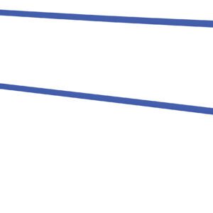 The blue metal bed rail, featuring a rectangular frame and central horizontal support bar, is reminiscent of the robust design seen in the Vestil Steel Pipe Safety Railing 120 In Length Blue.