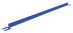A long blue metal bracket resembling the Vestil Toeboard for Pipe Safety Railing, this 120-inch strip features end holes for screws, ideal for secure mounting.