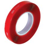 This roll of 1/2 x 5 yds. Clear 3M™ 4905 VHB™ Tape features a glossy finish and clear core, providing reliable adhesion in various applications.
