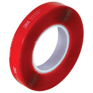 This roll of 1/2 x 5 yds. Clear 3M™ 4905 VHB™ Tape features a glossy finish and clear core, providing reliable adhesion in various applications.