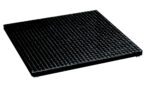 The Vestil Low Profile Floor Scale 4K Cap 60L X 60W features a black, textured square platform with a grid pattern and is shown from an elevated angle against a white background.