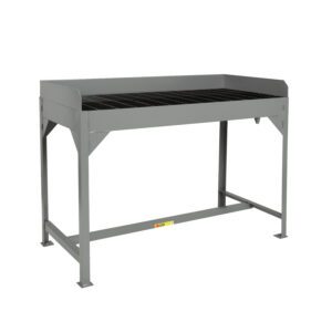 The Little Giant Parts Washing Table is a robust metal work table featuring a grated surface and simple rectangular design with raised edges. Supported by four legs, this industrial-style table is ideal for heavy-duty tasks in your workshop or garage.