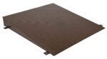 The Vestil Scissor Dock Option Approach Ramp 8X60 is a brown metal ramp with a textured surface, sloped design, and side tabs for easy attachment, set against a plain white background.