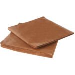 Two stacks of MH-USA 12 x 12 - Waxed Paper Sheets (50Lbs/Bundle) are placed on top of each other. The brown sheets have a smooth texture and are perfectly aligned.