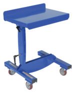 The Vestil Mobile Tilting Work Table 200 Lb 17 X 24 is a robust lift table with wheels, a flat platform, and a height-adjustment lever. It features four casters for mobility and supports up to 200 lb on its 17 x 24 surface, offering practicality and versatility in any workspace.
