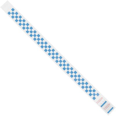 3/4 x 10" Blue Checkerboard Tyvek® Wristbands (500/Case)