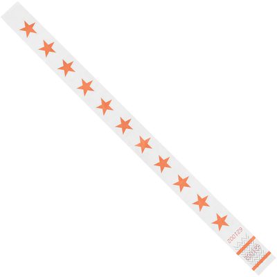3/4 x 10" Orange Stars Tyvek® Wristbands (500/Case)