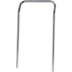 The MH-USA 24 U-Handles for Heavy-Duty Wire Carts (2/Case) have a chrome-plated steel grab bar in a U shape, curving at the top and extending downwards to offer sturdy support and stability in bathrooms or areas needing assistance.