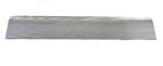 A large, flat contoured metal piece with a ribbed surface and slightly curved edge resembles the industrial design of the Vestil Extruded Alum Hose/Cable Crossover 60. The shiny silver metal contrasts against a clean white background.