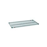 The Metro Super Erecta 2448NK3 wire shelf in Metroseal Green Epoxy features a durable rectangular grid pattern, measuring 24 x 48--perfect for your industrial shelving unit, photographed isolated on a white background.